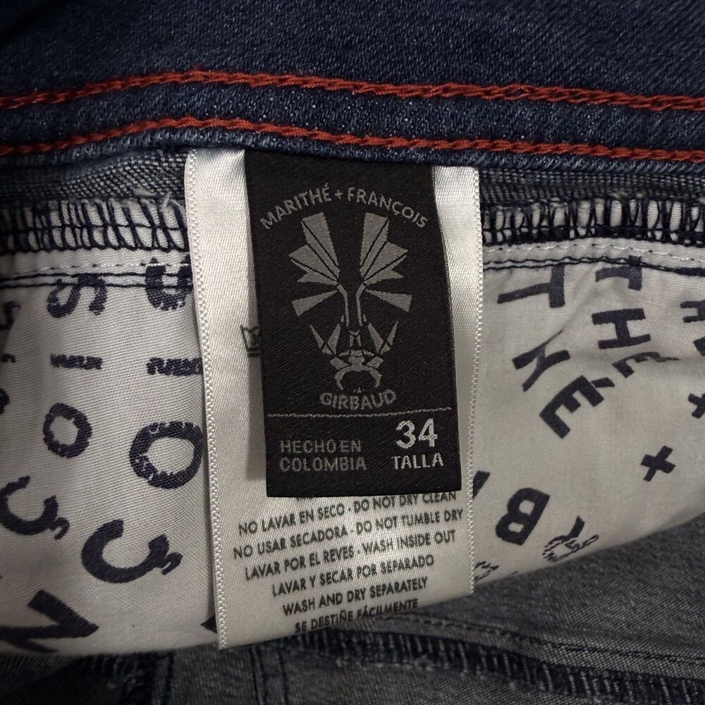 VTG Marithe Francois Girbaud Men's 34 Tall Blue Denim Derick Slim Jeans 90s Y2K - Picture 7 of 9